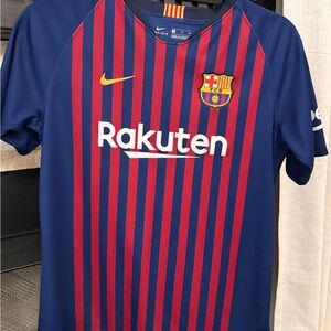Nike Kids Barcelona Blue and Red Striped Jersey